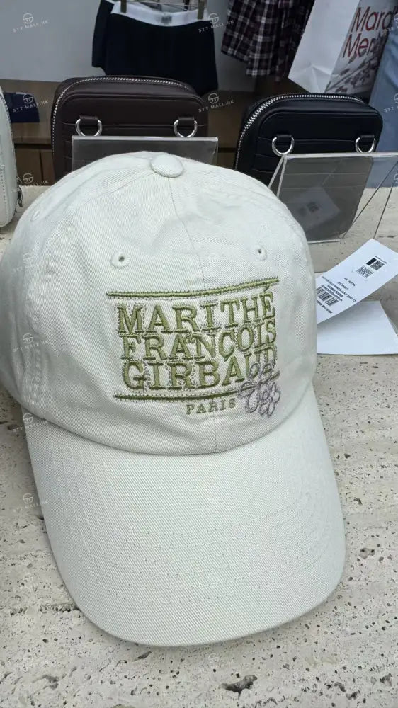 韓國 Marithe Francois Girbaud Claasic Logo Flower Stttched Cap【MD106】 Cream 一般商品