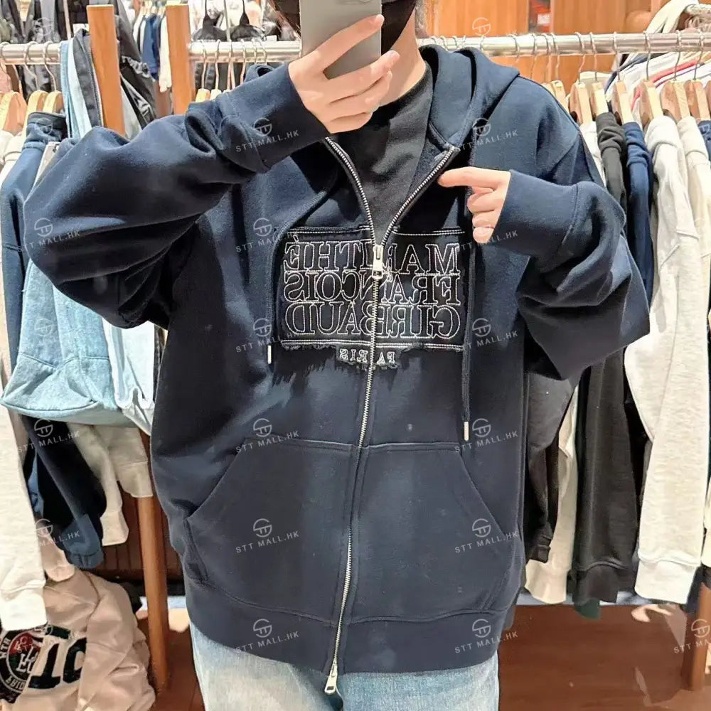韓國 Marithe Francois Girbaud Classic Logo Applique Hoodie Zipup【MD128】 一般商品