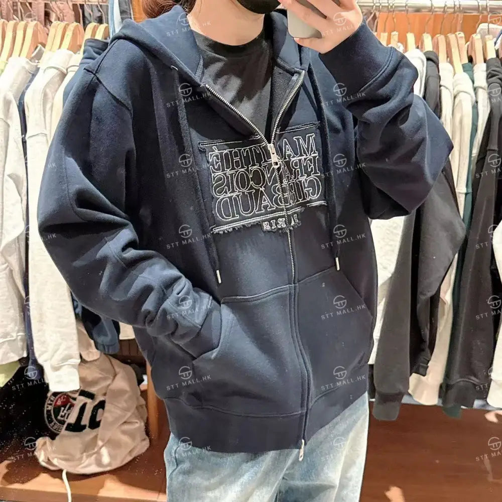 韓國 Marithe Francois Girbaud Classic Logo Applique Hoodie Zipup【MD128】 一般商品