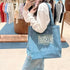 韓國 Marithe Francois Girbaud Classic Logo Big Shopper Bag【MD013】 Light Blue 一般商品