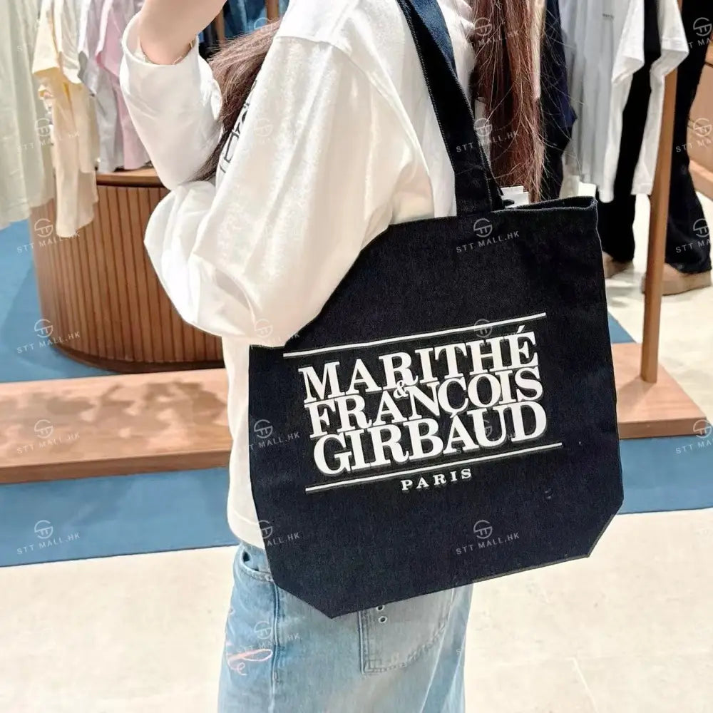 韓國 Marithe Francois Girbaud Classic Logo Denim Eco Bag【MD010】 Dark Blue 一般商品