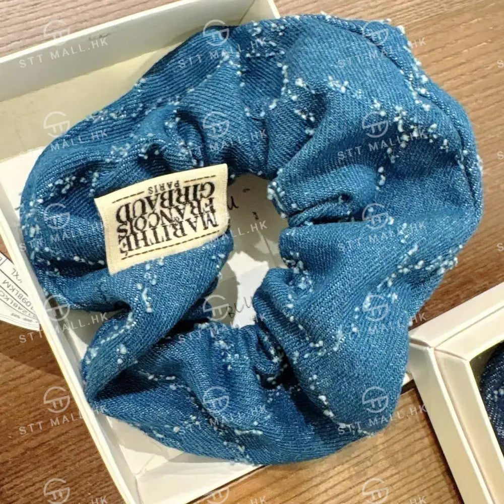 韓國 Marithe Francois Girbaud Classic Logo Denim Pattern Hair Scrunchie【MD071】 Blue 一般商品