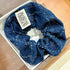 韓國 Marithe Francois Girbaud Classic Logo Denim Pattern Hair Scrunchie【MD071】 Dark Blue 一般商品