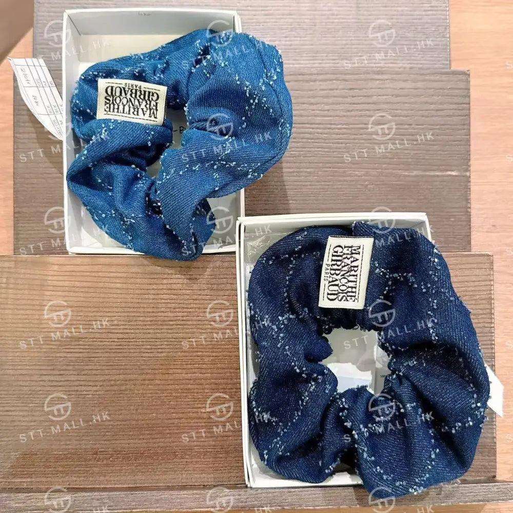 韓國 Marithe Francois Girbaud Classic Logo Denim Pattern Hair Scrunchie【MD071】 一般商品
