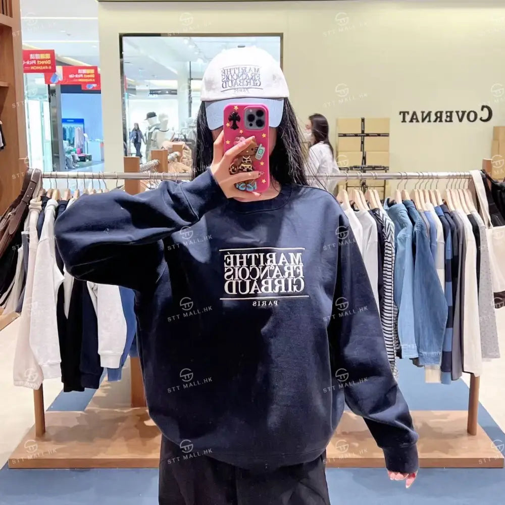 韓國 Marithe Francois Girbaud Classic Logo Embroidery Sweatshirt【MD140】 Navy / S 一般商品
