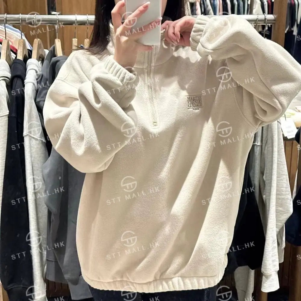 韓國 Marithe Francois Girbaud Classic Logo Half Neck Fleece Sweatshirt【MD052】 一般商品