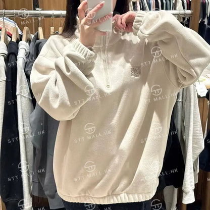 韓國 Marithe Francois Girbaud Classic Logo Half Neck Fleece Sweatshirt【MD052】 一般商品