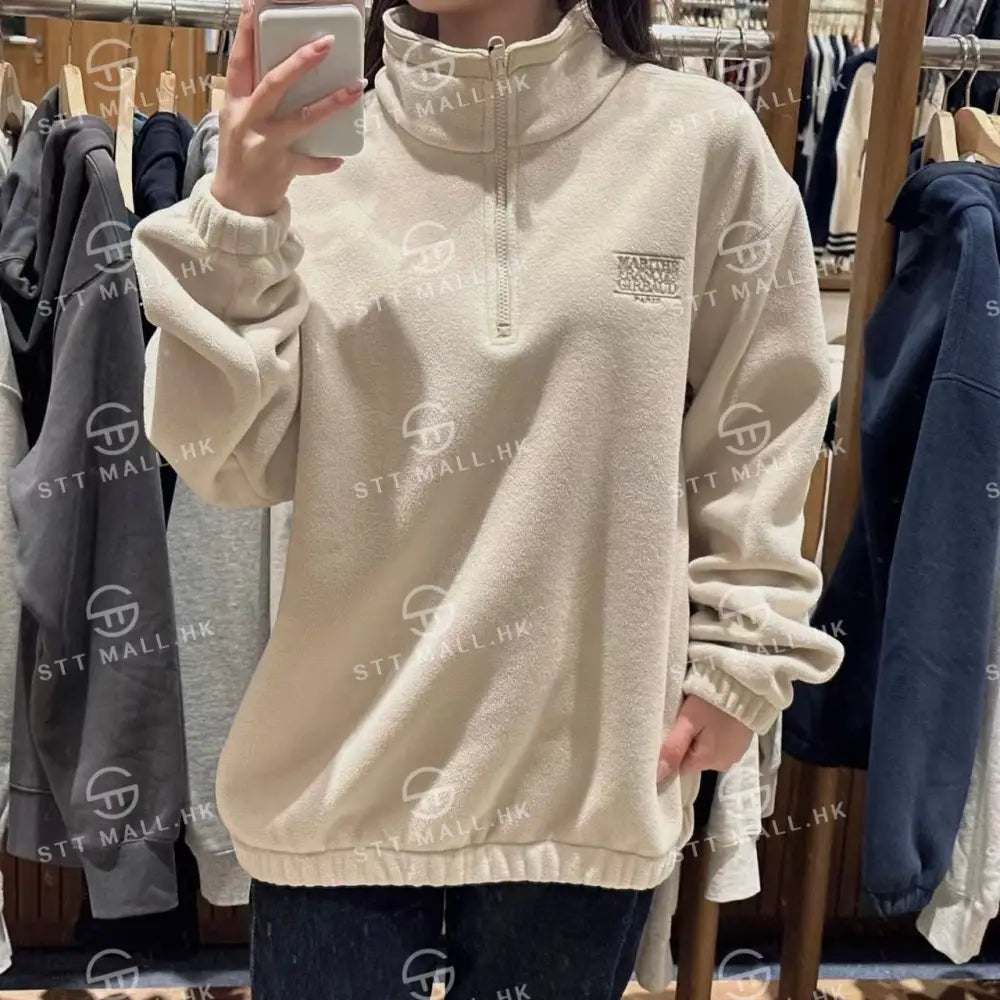 韓國 Marithe Francois Girbaud Classic Logo Half Neck Fleece Sweatshirt【MD052】 一般商品