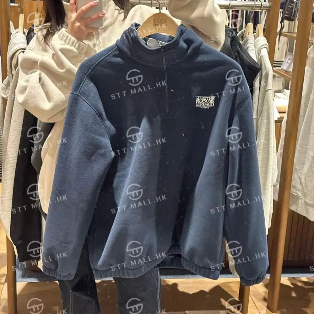 韓國 Marithe Francois Girbaud Classic Logo Half Neck Fleece Sweatshirt【MD052】 一般商品