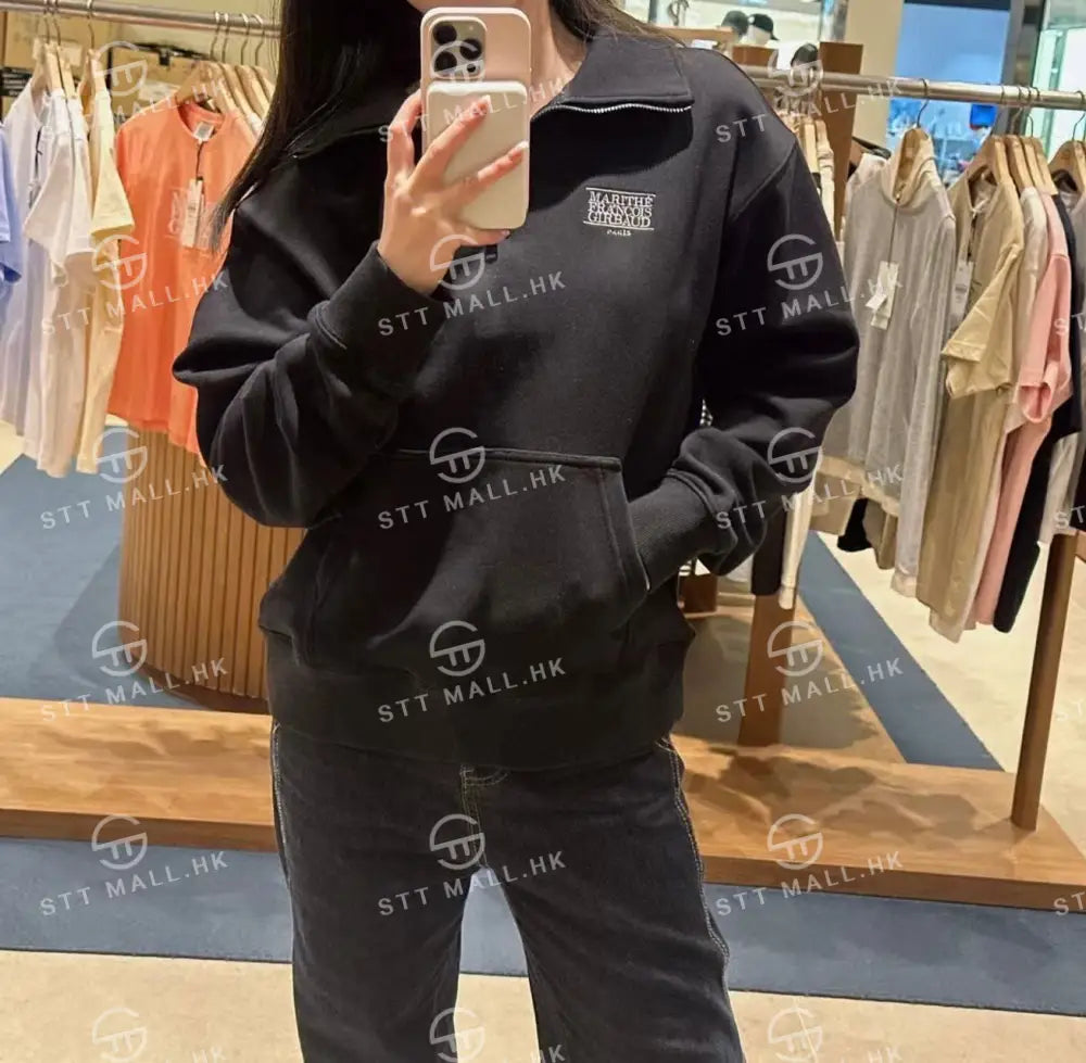 韓國 Marithe Francois Girbaud Classic Logo Half Zipup Sweatshirt【MD056】 一般商品