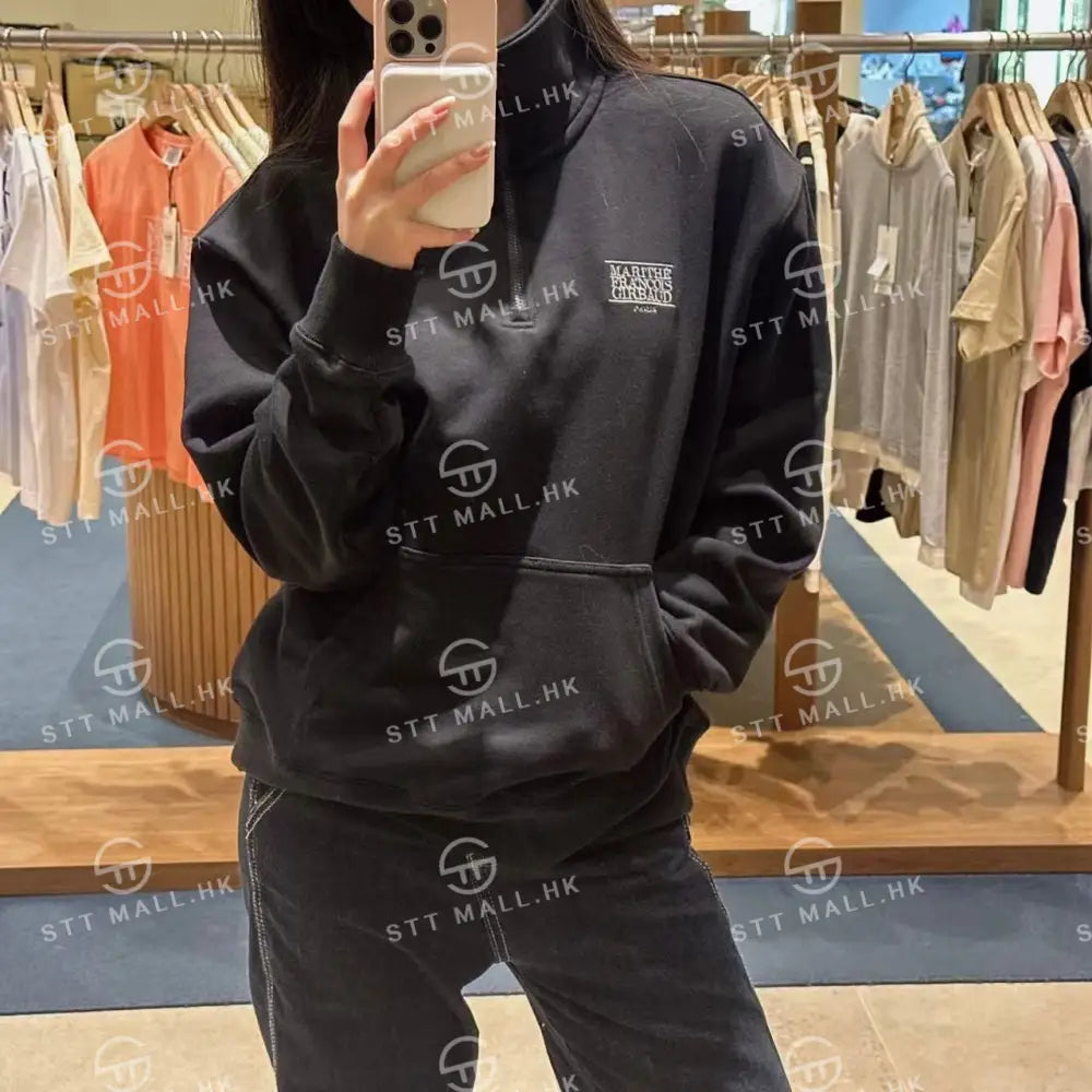 韓國 Marithe Francois Girbaud Classic Logo Half Zipup Sweatshirt【MD056】 一般商品