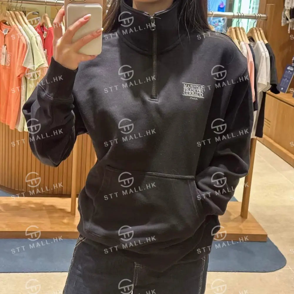 韓國 Marithe Francois Girbaud Classic Logo Half Zipup Sweatshirt【MD056】 一般商品