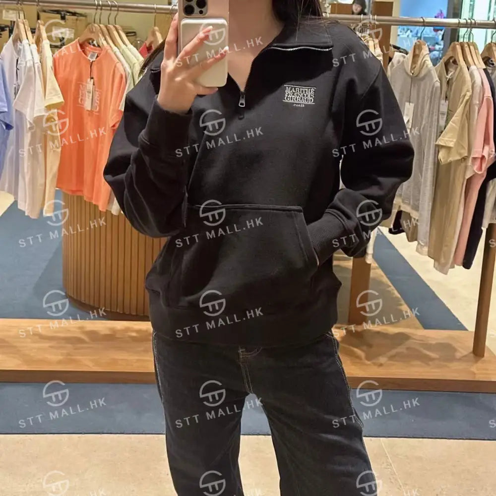 韓國 Marithe Francois Girbaud Classic Logo Half Zipup Sweatshirt【MD056】 一般商品