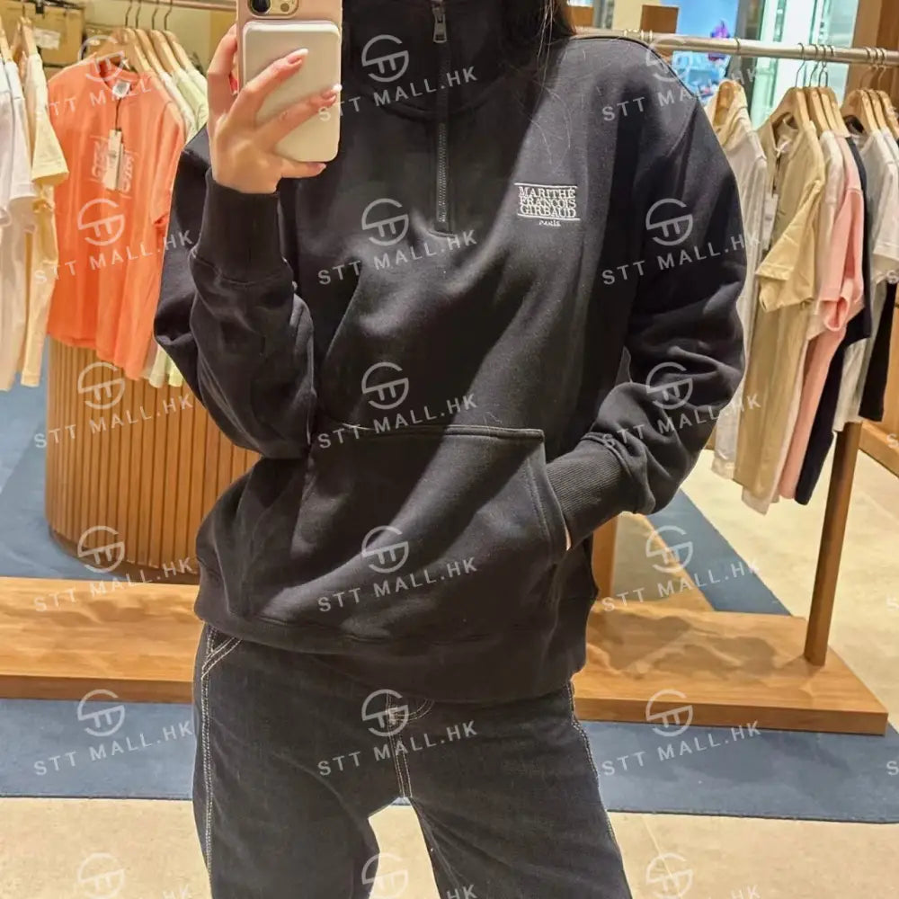 韓國 Marithe Francois Girbaud Classic Logo Half Zipup Sweatshirt【MD056】 一般商品