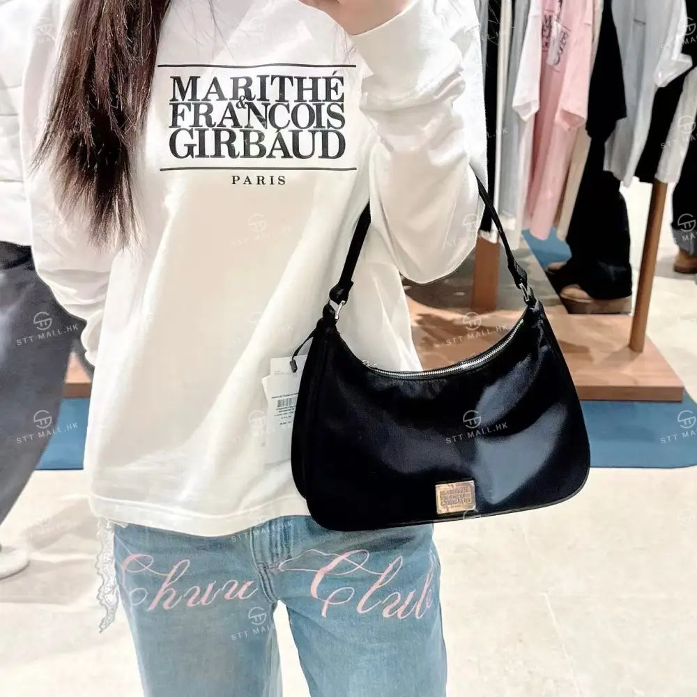 韓國 Marithe Francois Girbaud Classic Logo Hobo Bag【MD019】 Black 一般商品