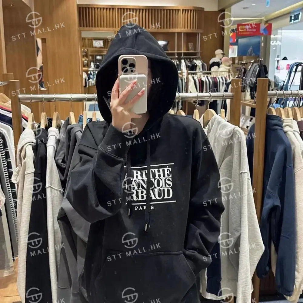 韓國 Marithe Francois Girbaud Classic Logo Hoodie【MD048】 Black / S 一般商品