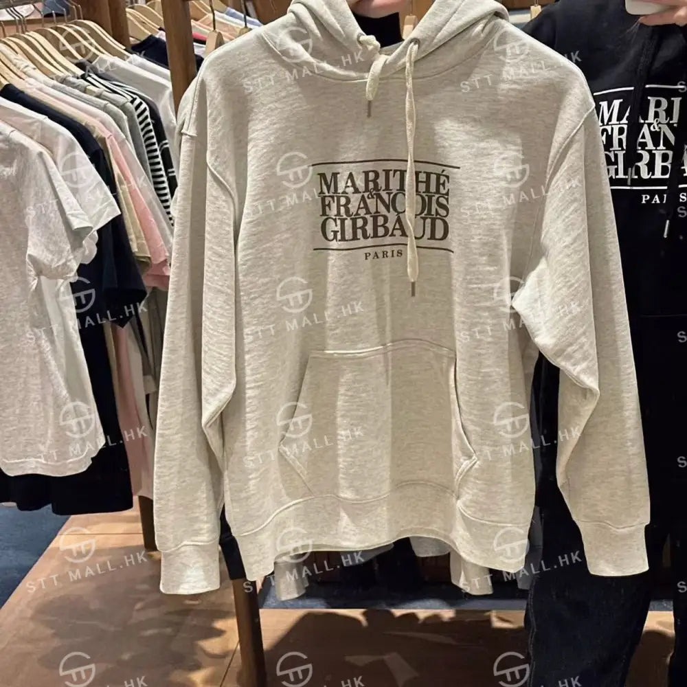 韓國 Marithe Francois Girbaud Classic Logo Hoodie【MD048】 Oatmeal / S 一般商品