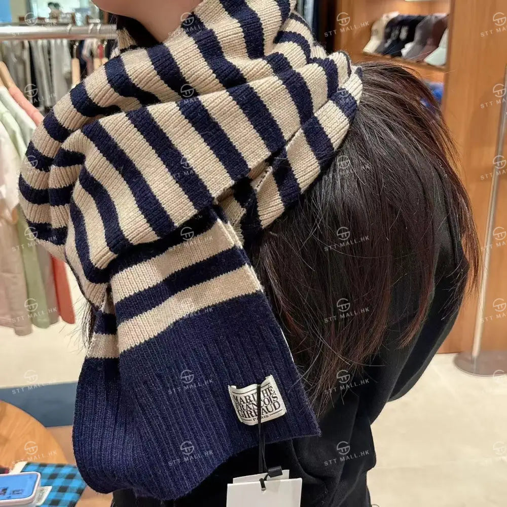 韓國 Marithe Francois Girbaud Classic Logo Muffler【MD079】 Navy 一般商品