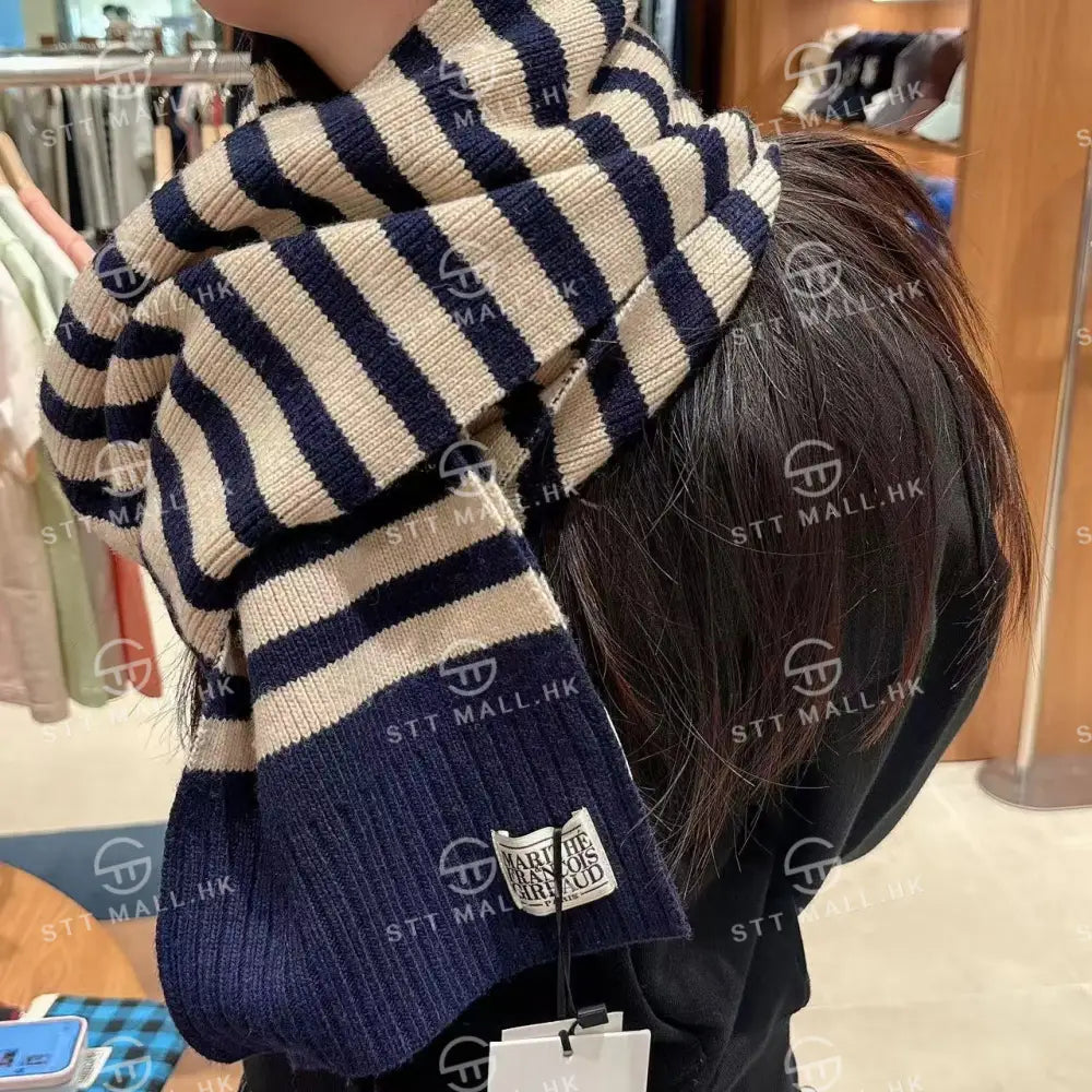 韓國 Marithe Francois Girbaud Classic Logo Muffler【MD079】 Navy 一般商品