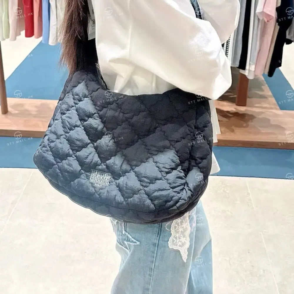 韓國 Marithe Francois Girbaud Classic Logo Padding Cross Bag【MD016】 Black 一般商品