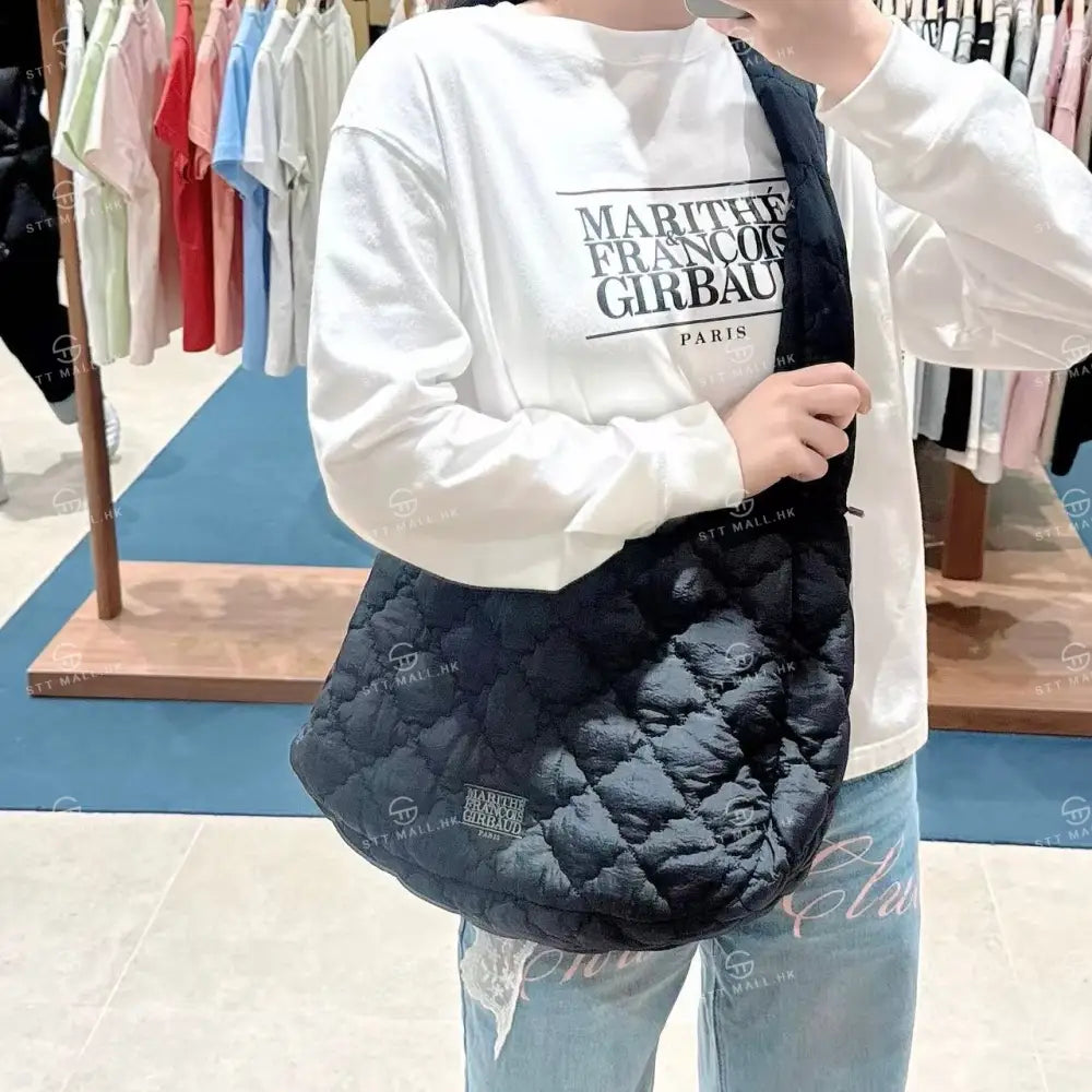 韓國 Marithe Francois Girbaud Classic Logo Padding Cross Bag【MD016】 Black 一般商品