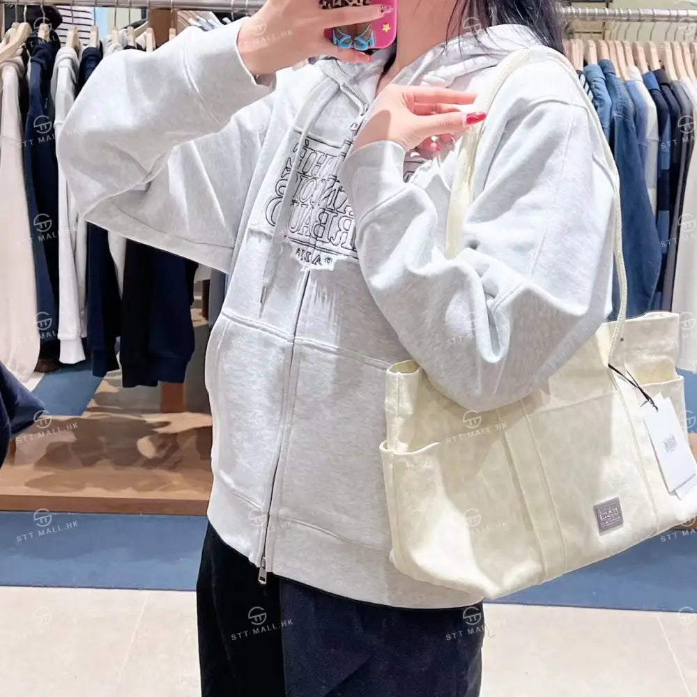 韓國 Marithe Francois Girbaud Classic Logo Pattern Canvas Shoulder Bag【MD187】 Ivory 一般商品