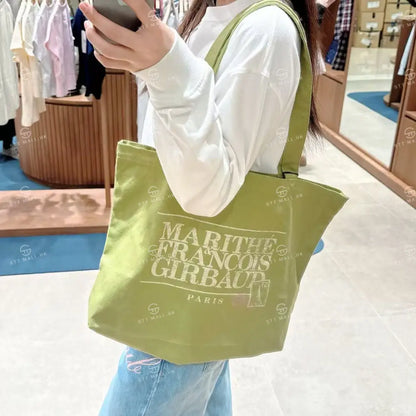 韓國 Marithe Francois Girbaud Classic Logo Stamp Eco Bag【MD006】 Olive 一般商品