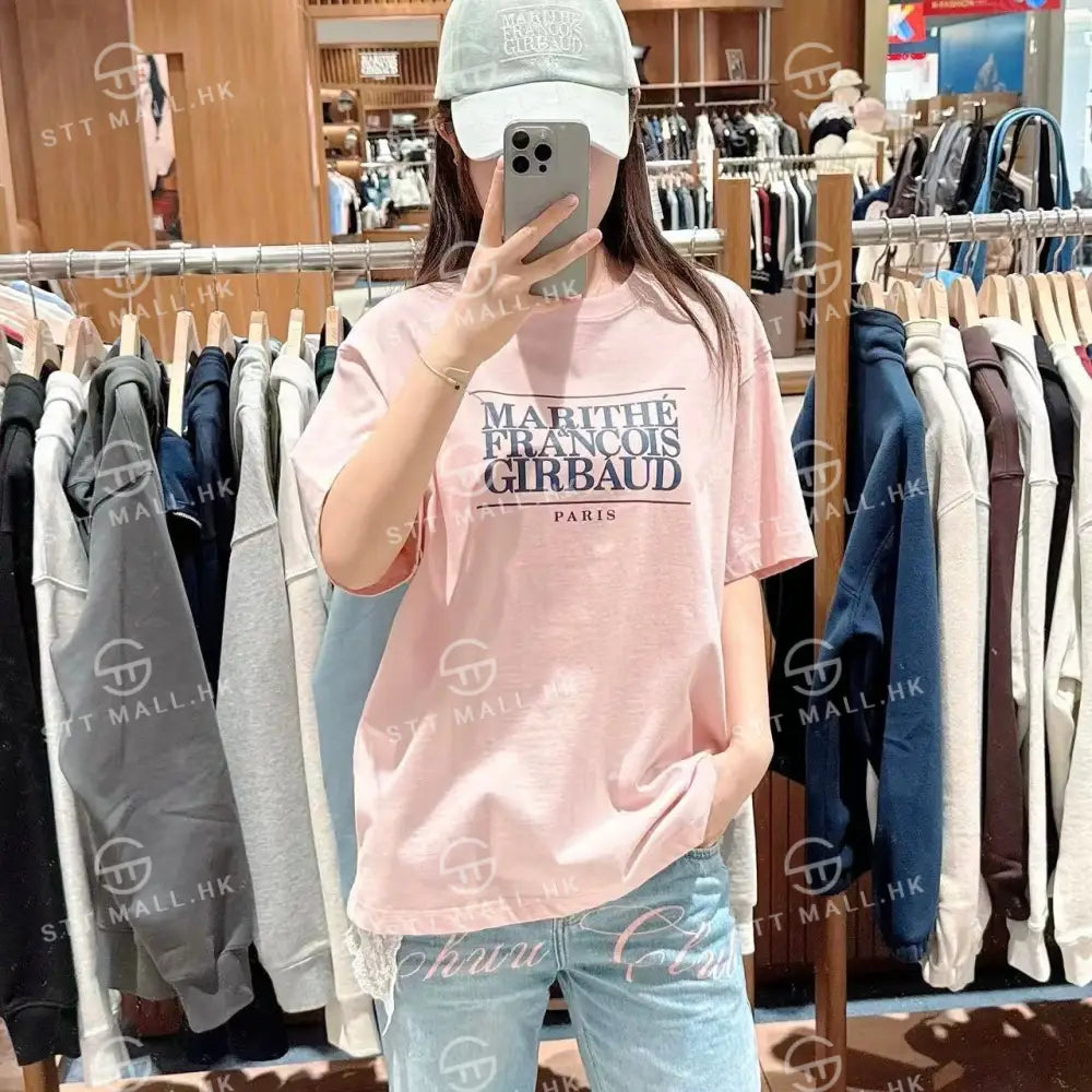 韓國 Marithe Francois Girbaud Classic Logo Tee【MD050】 Light Pink / S 一般商品