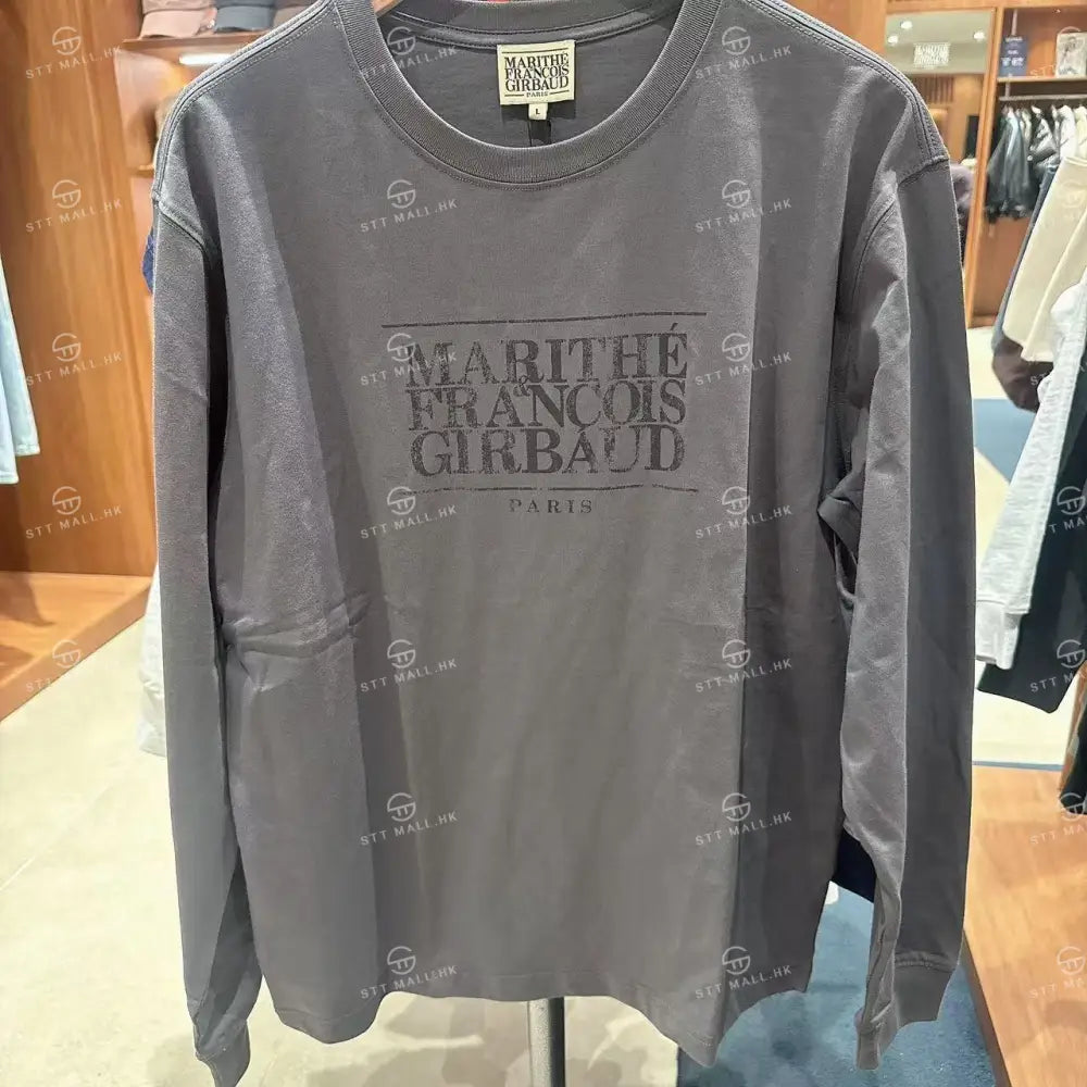 韓國 Marithe Francois Girbaud Crack Classic Logo Long Sleeve Tee【MD147】 Charcoal / S 一般商品