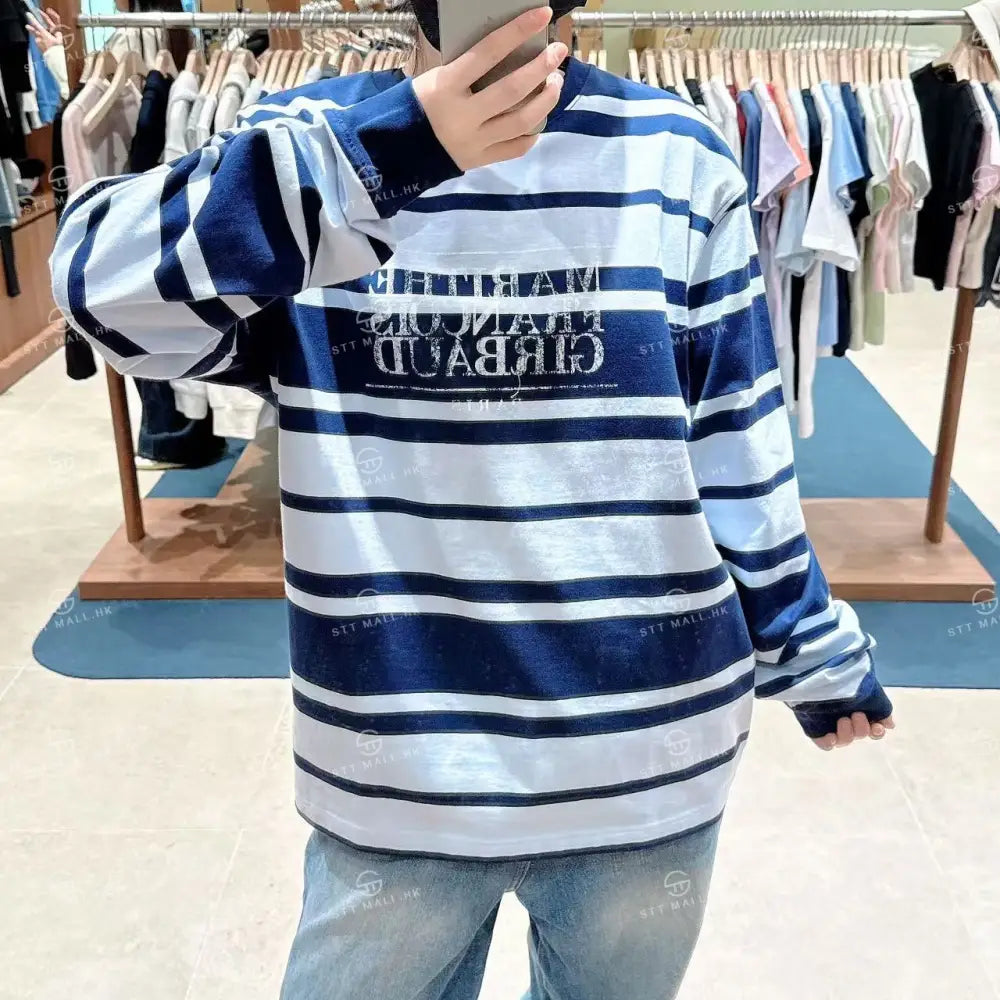 韓國 Marithe Francois Girbaud Crack Classic Logo Long Sleeve Tee【MD147】 一般商品