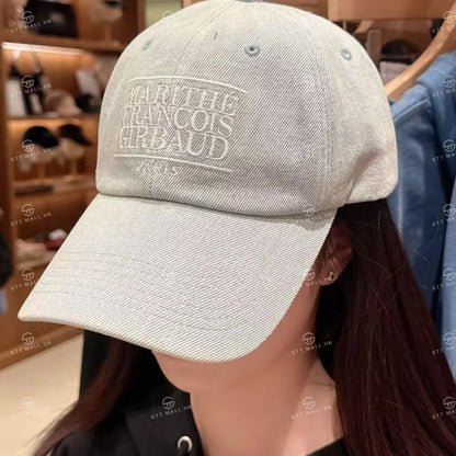 韓國 Marithe Francois Girbaud Denim Washing Classic Logo Covered Cap【MD077】 Light Blue 一般商品