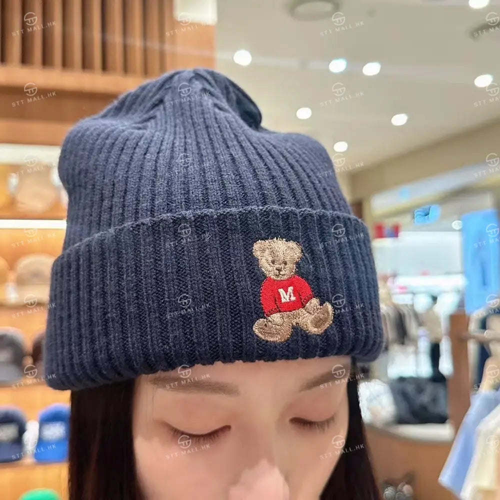 韓國 Marithe Francois Girbaud Doodle Bear Beanie【MD075】 Navy 一般商品