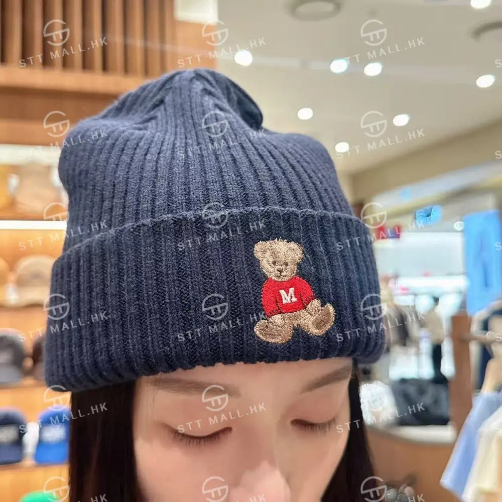 韓國 Marithe Francois Girbaud Doodle Bear Beanie【MD075】 Navy 一般商品