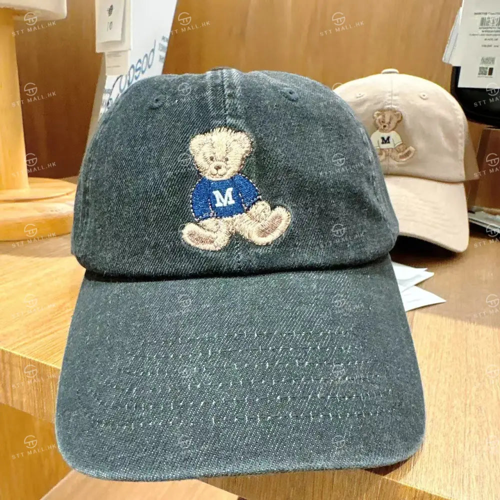 韓國 Marithe Francois Girbaud Doodle Bear Cap【MD032】 Washed Black 一般商品