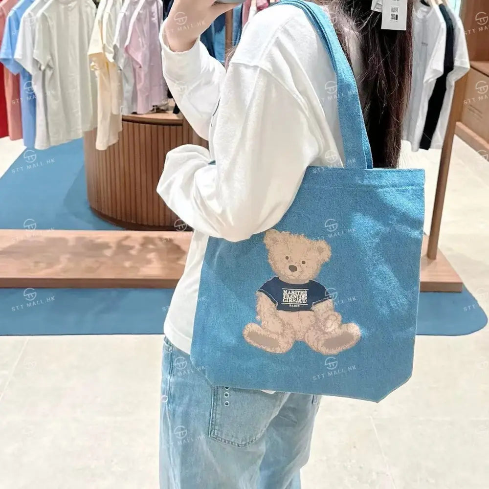 韓國 Marithe Francois Girbaud Doodle Bear Eco Bag【MD011】 Blue 一般商品