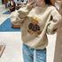韓國 Marithe Francois Girbaud Doodle Bear Knit Pullover【MD055】 Beige / S 一般商品