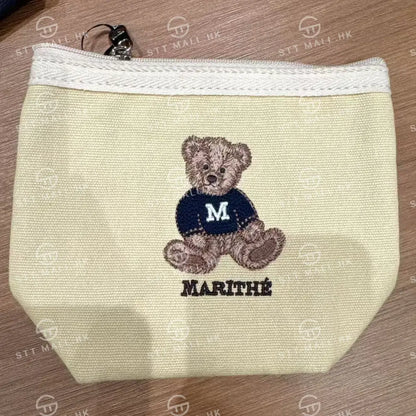 韓國 Marithe Francois Girbaud Doodle Bear Pouch【MD066】 Beige 一般商品
