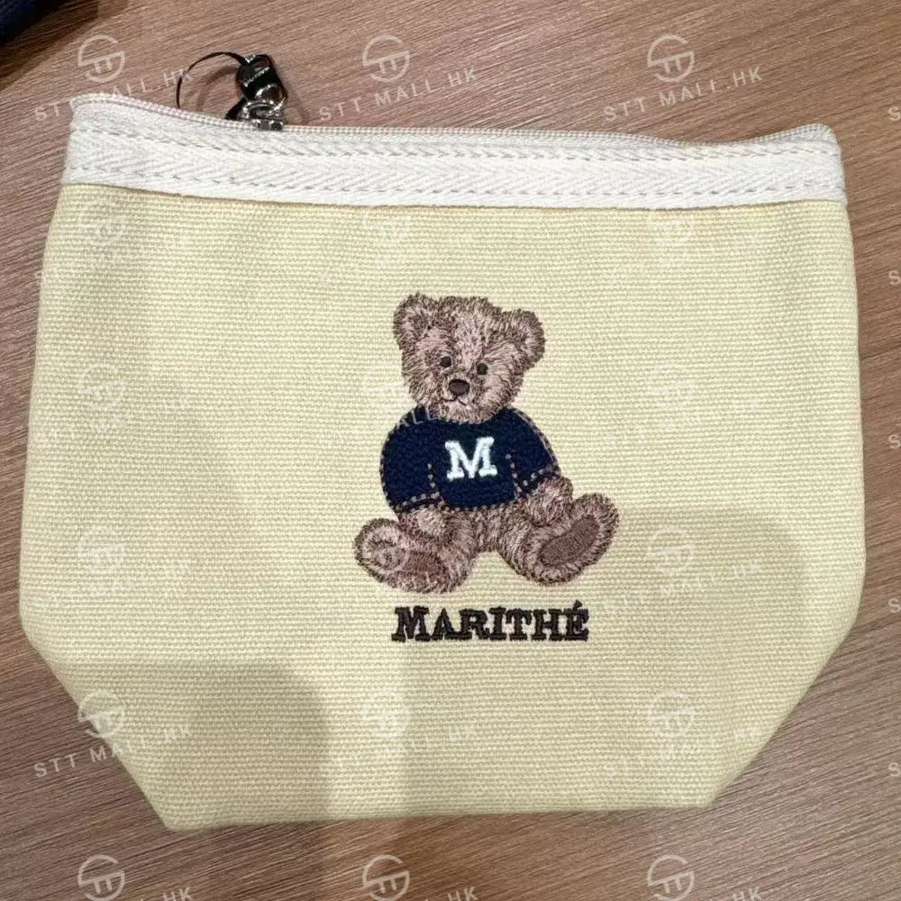 韓國 Marithe Francois Girbaud Doodle Bear Pouch【MD066】 Beige 一般商品