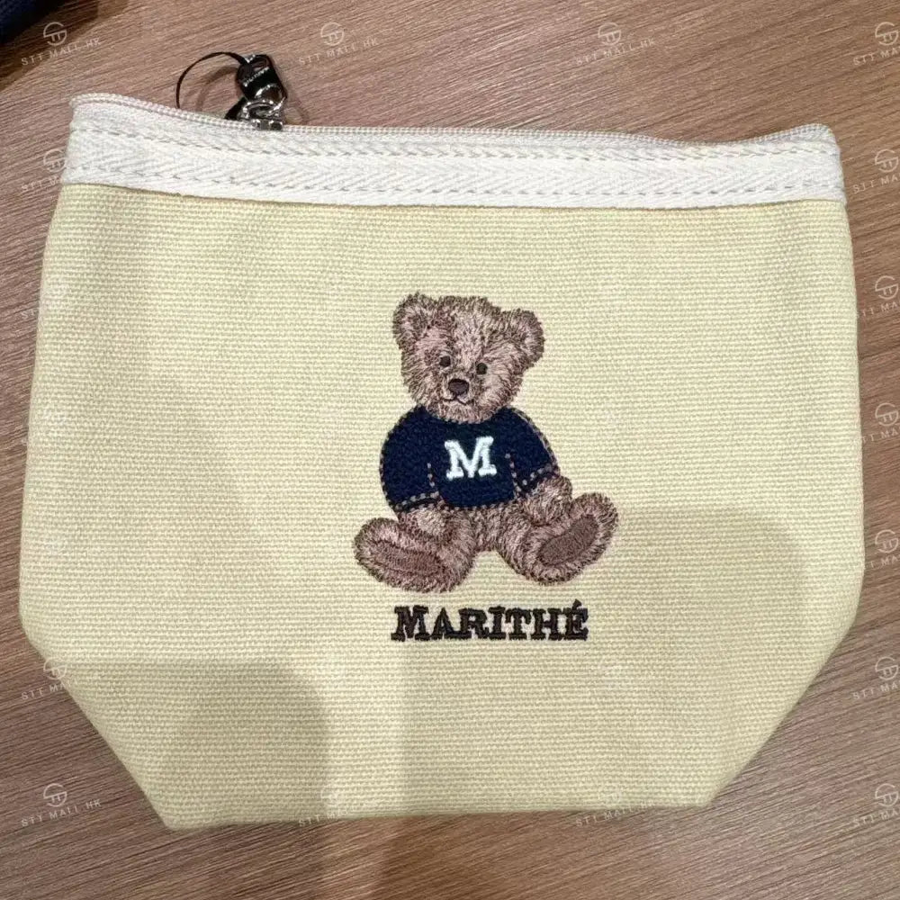 韓國 Marithe Francois Girbaud Doodle Bear Pouch【MD066】 Beige 一般商品