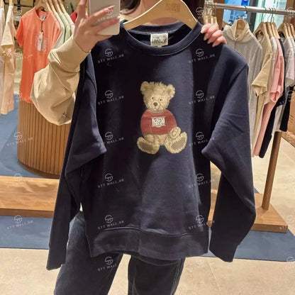 韓國 Marithe Francois Girbaud Doodle Bear Sweatshirt【MD062】 Navy / S 一般商品