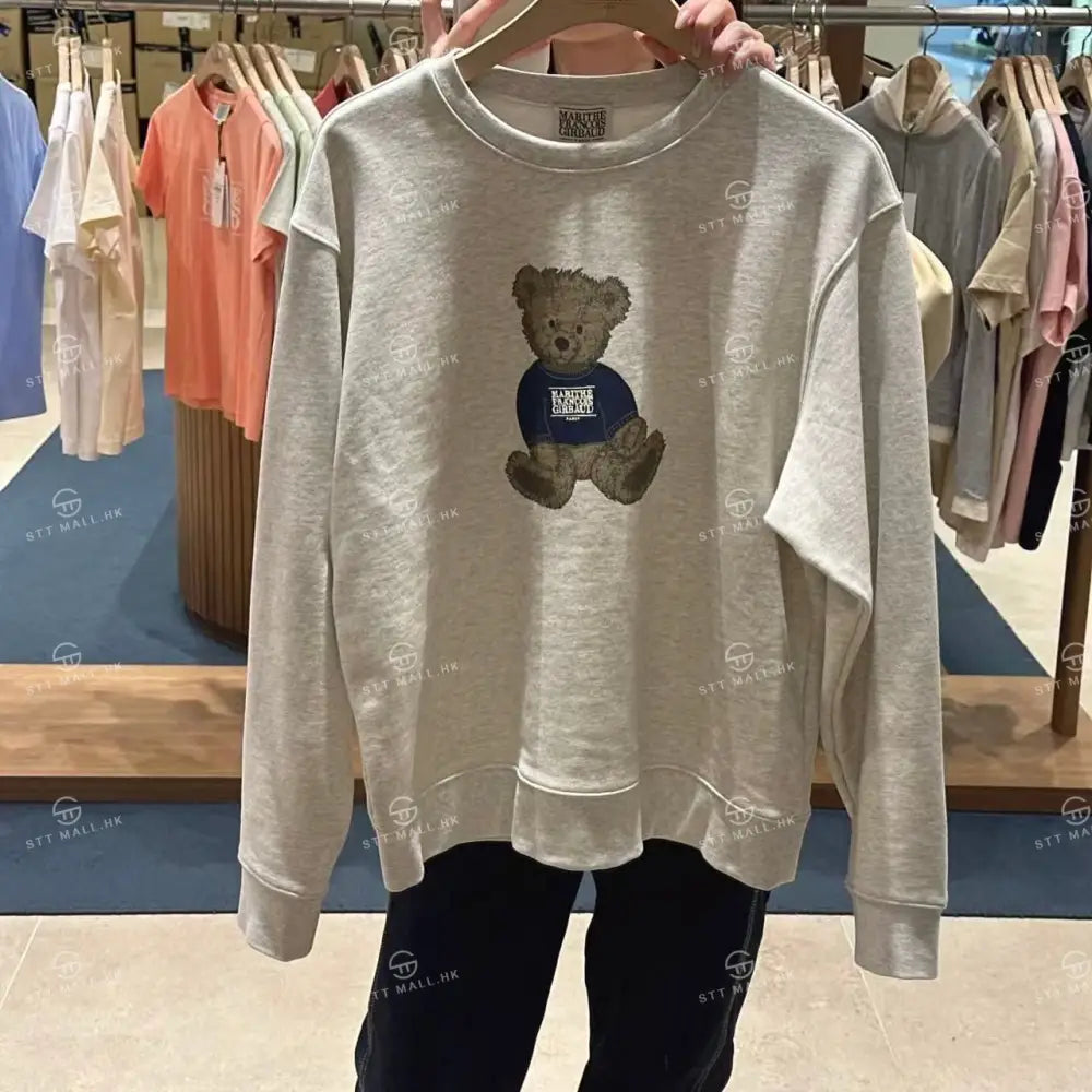 韓國 Marithe Francois Girbaud Doodle Bear Sweatshirt【MD062】 Oatmeal / S 一般商品