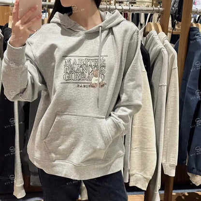 韓國 Marithe Francois Girbaud Doodle Classic Bear Hoodie【MD026】 Heather Gray / S 一般商品