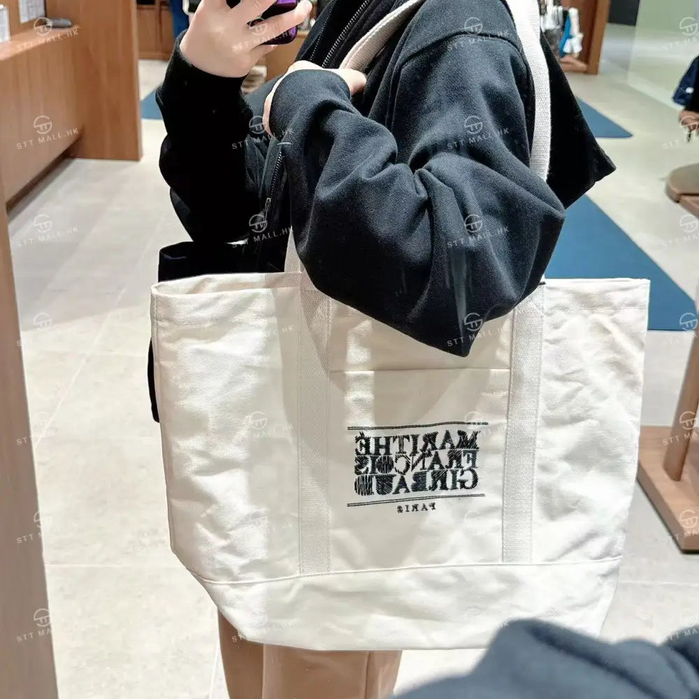 韓國 Marithe Francois Girbaud Drawing Classic Logo Big Eco Bag【MD112】 Natural 一般商品