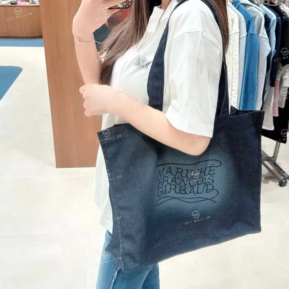 韓國 Marithe Francois Girbaud Drawing Classic Logo Denim Eco Bag【MD090】 一般商品