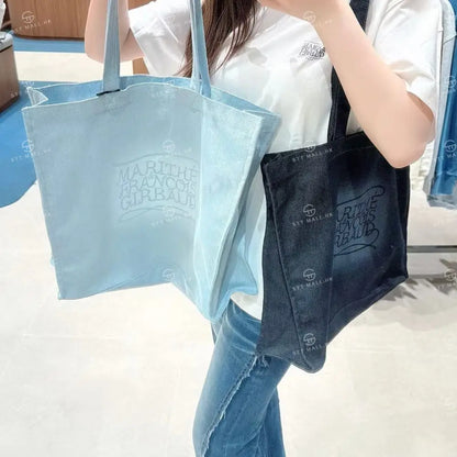 韓國 Marithe Francois Girbaud Drawing Classic Logo Denim Eco Bag【MD090】 一般商品