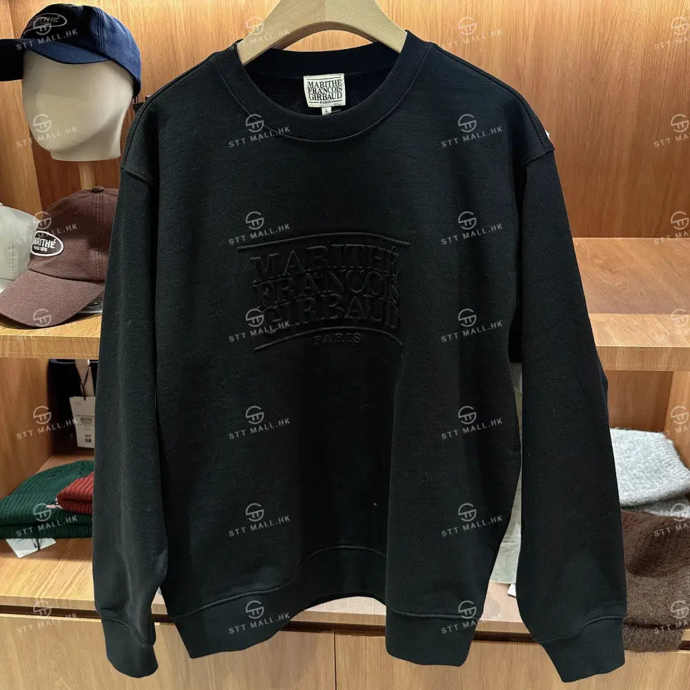 韓國 Marithe Francois Girbaud Embo Classic Logo Swetshirt【MD123】 Black / S 一般商品