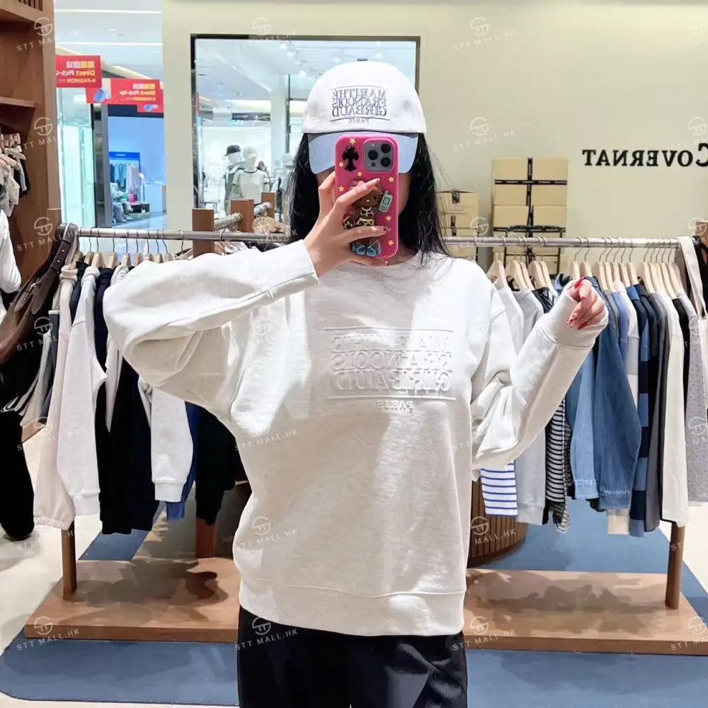 韓國 Marithe Francois Girbaud Embo Classic Logo Swetshirt【MD123】 Oatmeal / S 一般商品