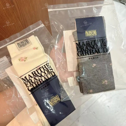 韓國 Marithe Francois Girbaud Flower Jacquard Socks【MD198】 一般商品