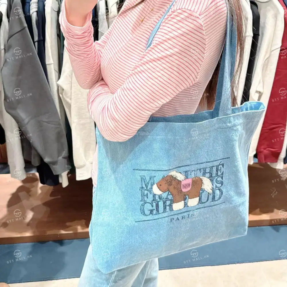 韓國 Marithe Francois Girbaud Pony Classic Logo Eco Bag【MD003】 Sky Blue 一般商品