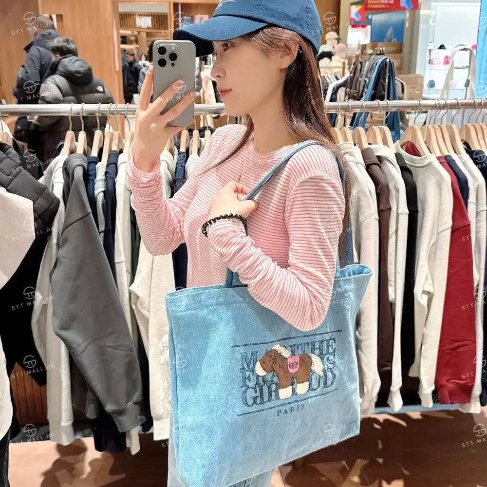 韓國 Marithe Francois Girbaud Pony Classic Logo Eco Bag【MD003】 Sky Blue 一般商品